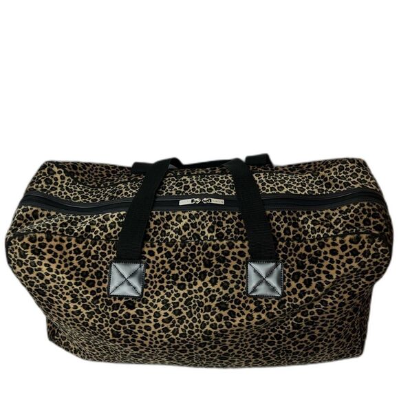 Bebe Leopard Faux Suede Duffle Bag Large - Picture 1 of 16